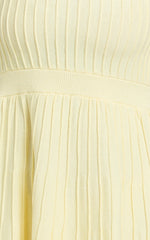 Panelled Knit Mini Dress in Butter Yellow