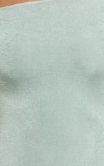 Twist Off Shoulder Bodycon Dress in Sage