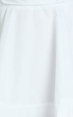 V Neck Tie Bust A Line Dress in White