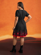 Sweet Romance Heart Motif Midi Dress