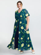 Hidden Zipper Floral Layered Pockets Jumpsuit