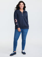 Supersoft Embroidered Half-Zip Sweatshirt
