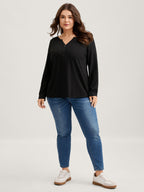 Supersoft Button Placket Solid T-Shirt