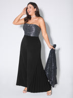 Pleated Side Wide-Leg Pants