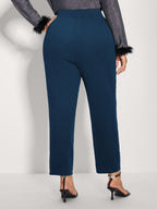 Stretchy Diamond Detail Hem Pants