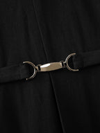 Split Neckline Waist Defining Midi Dress