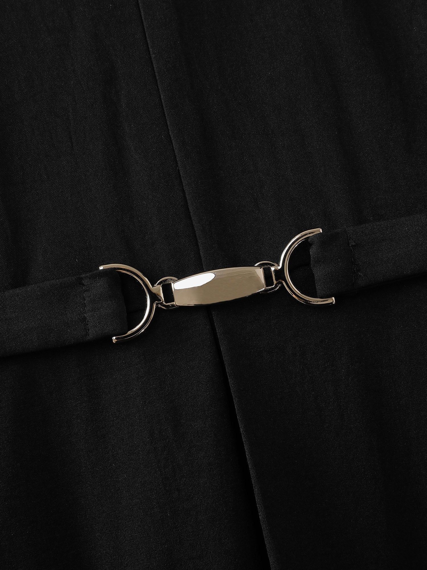 Split Neckline Waist Defining Midi Dress