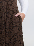 Lace Textured Adjustable Straps Maxi Dress