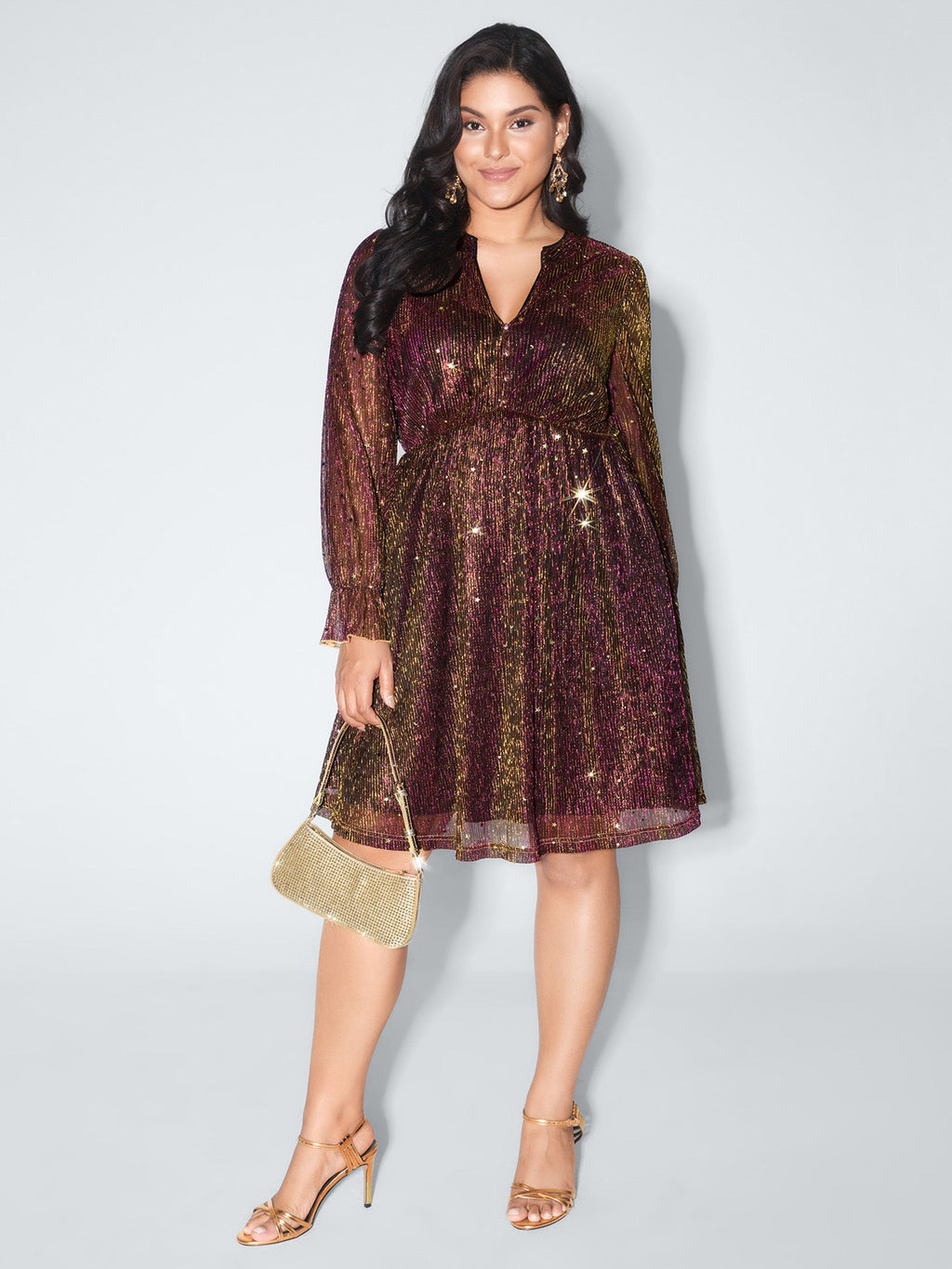 Starry Moon Sequin Button Mini Dress