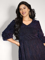 Phantom Silk Stretchy Shirred Waist Midi Dress