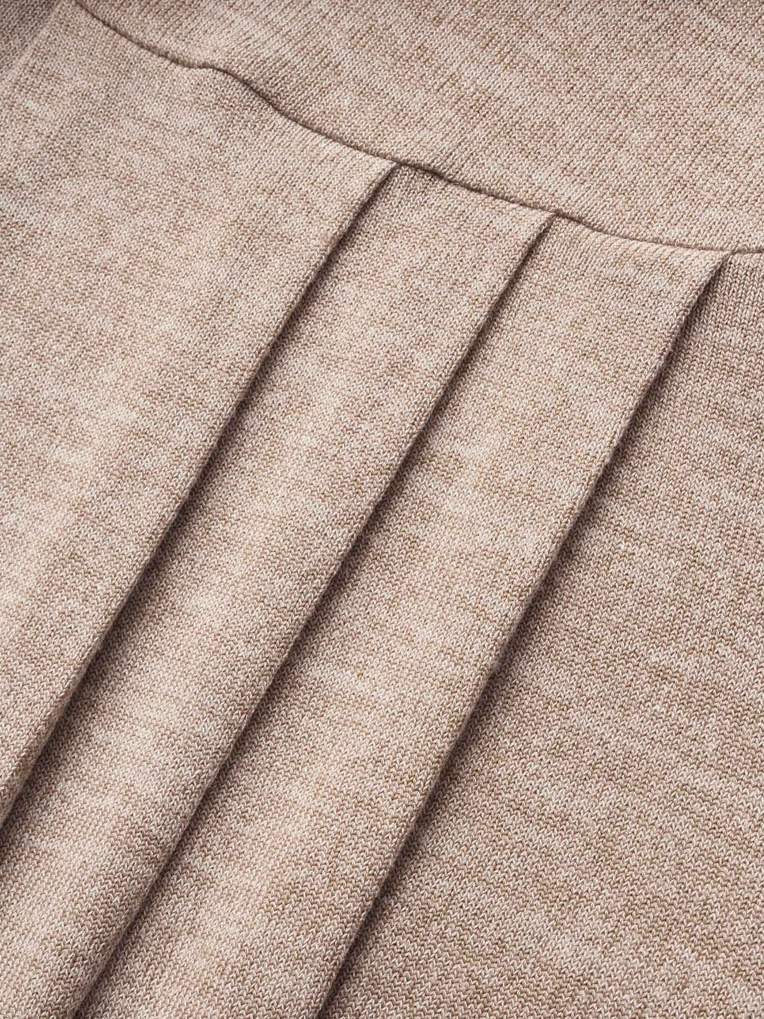 Round Neck Heather Pleated T-shirt