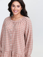 Gingham Ruffled Hem Loungewear Set