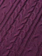 Drapey High Turtleneck Cable-Knit Pullover