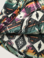 Geometric Velvet Button Pockets Coat