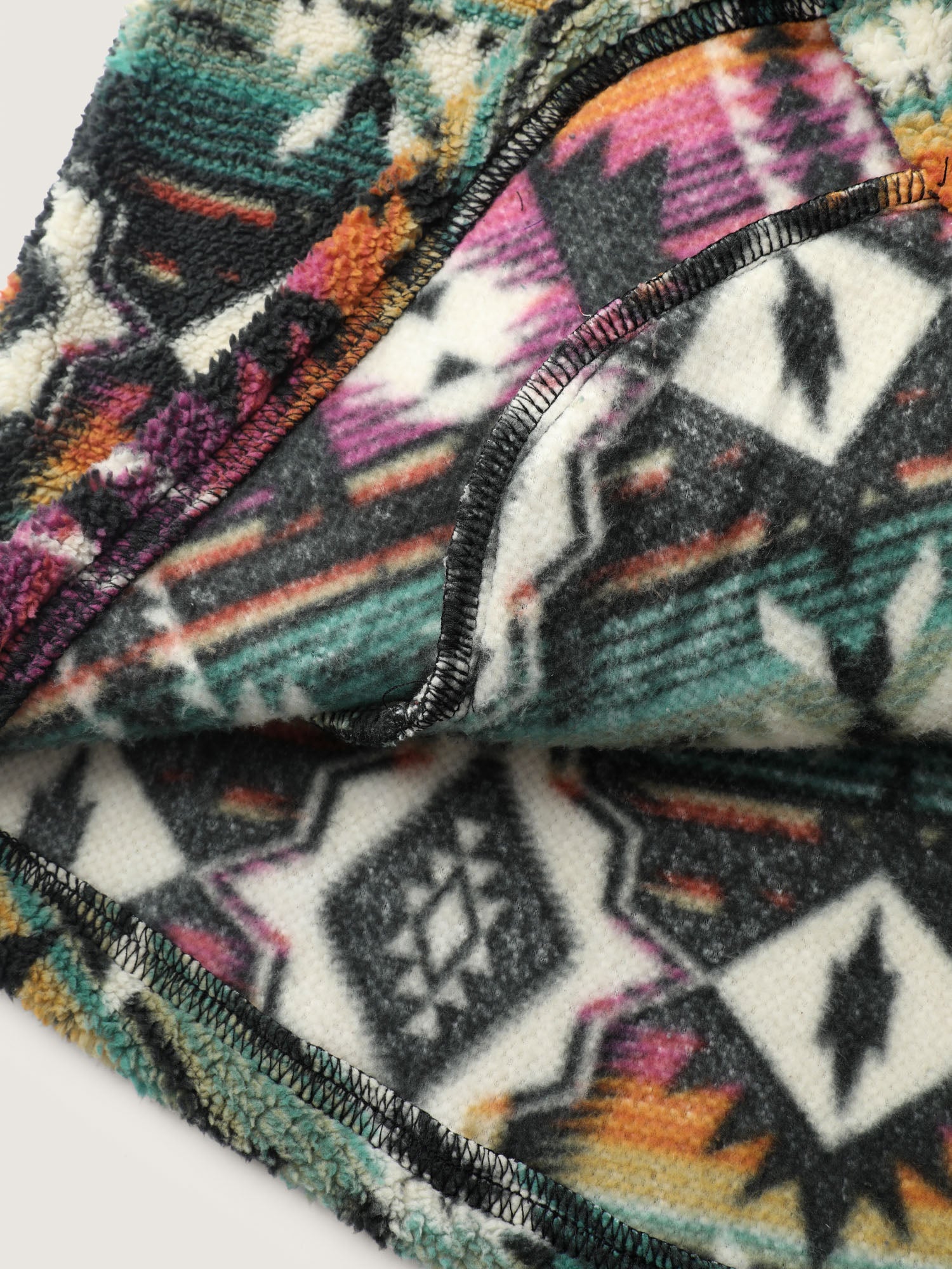 Geometric Velvet Button Pockets Coat