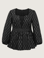 Shimmery Sequin Cinched-Waist Blouse