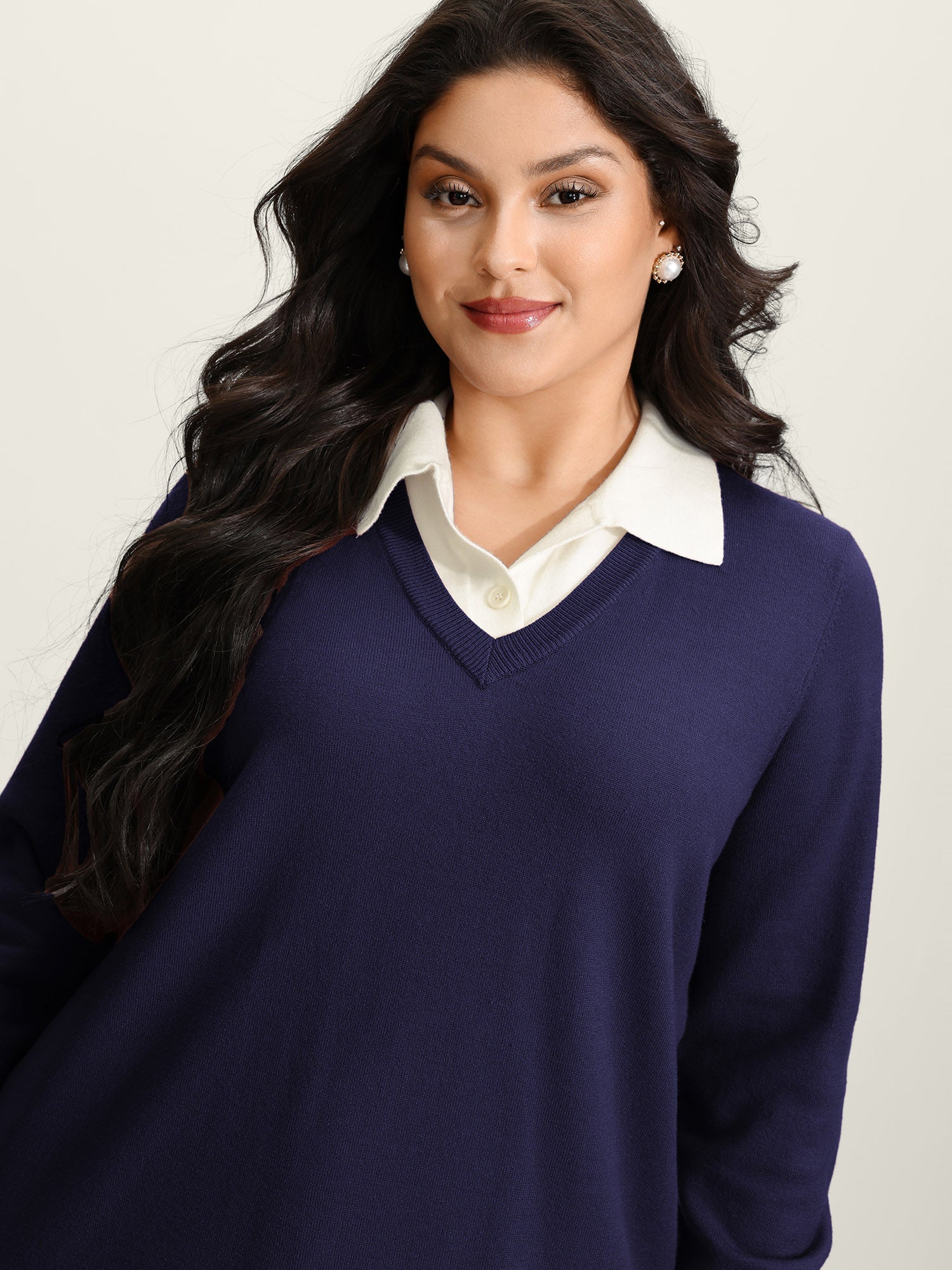 Supersoft 2-in-1 Polo Collar Color Contrast Pullover