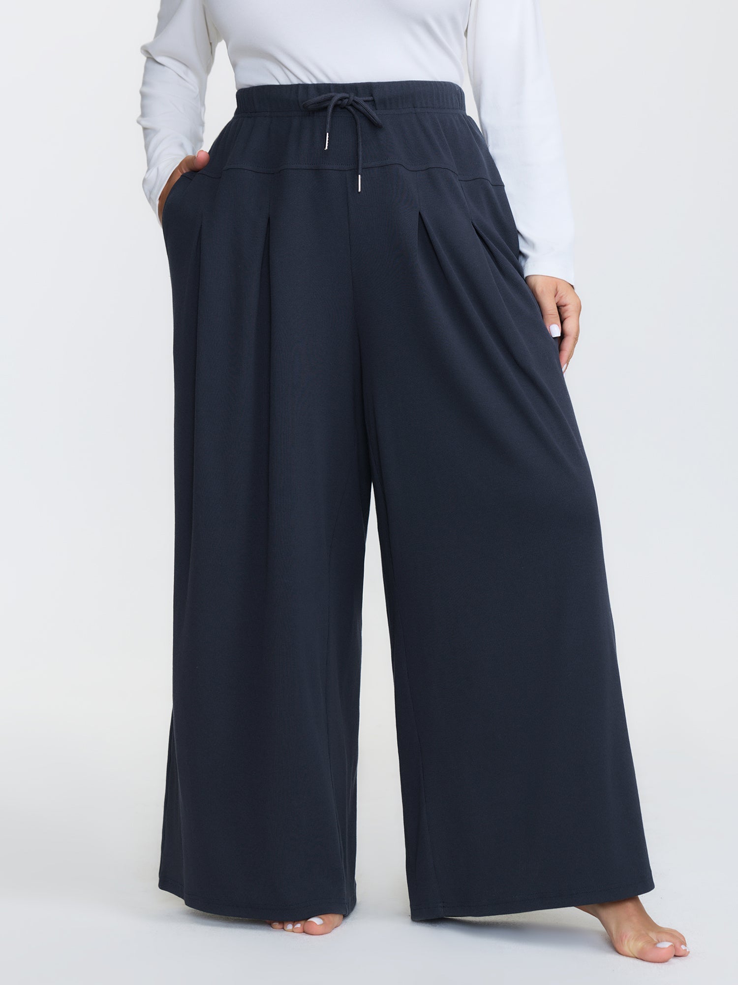 Pure Cotton Pleated Pockets Lounge Bottoms
