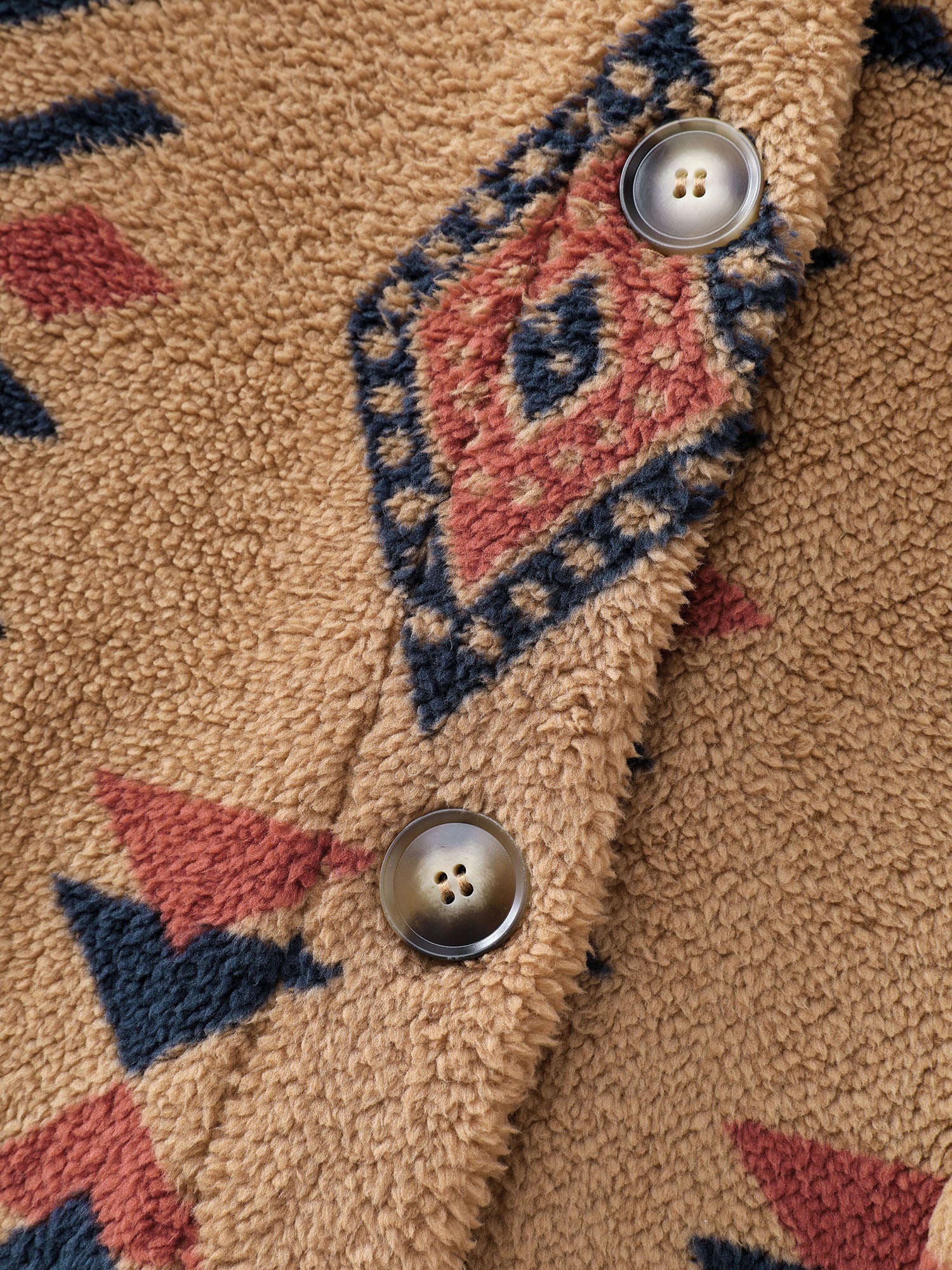 Boho Pattern Button-Down Jacket