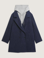 2 In 1 Double Breasted Hooded Coat