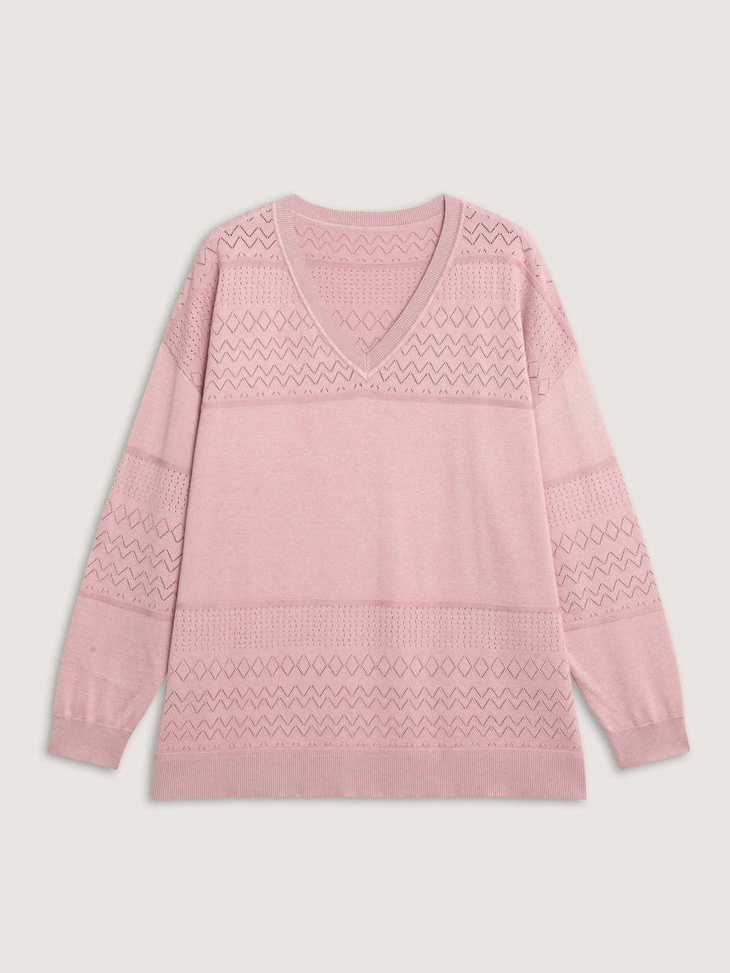 Supersoft Textured Eyelet Trim Pullover