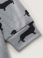 Puppy Print Round Neck Sweatshirt