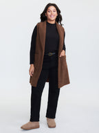 Teddy Fleece Lapel Sleeveless Vest