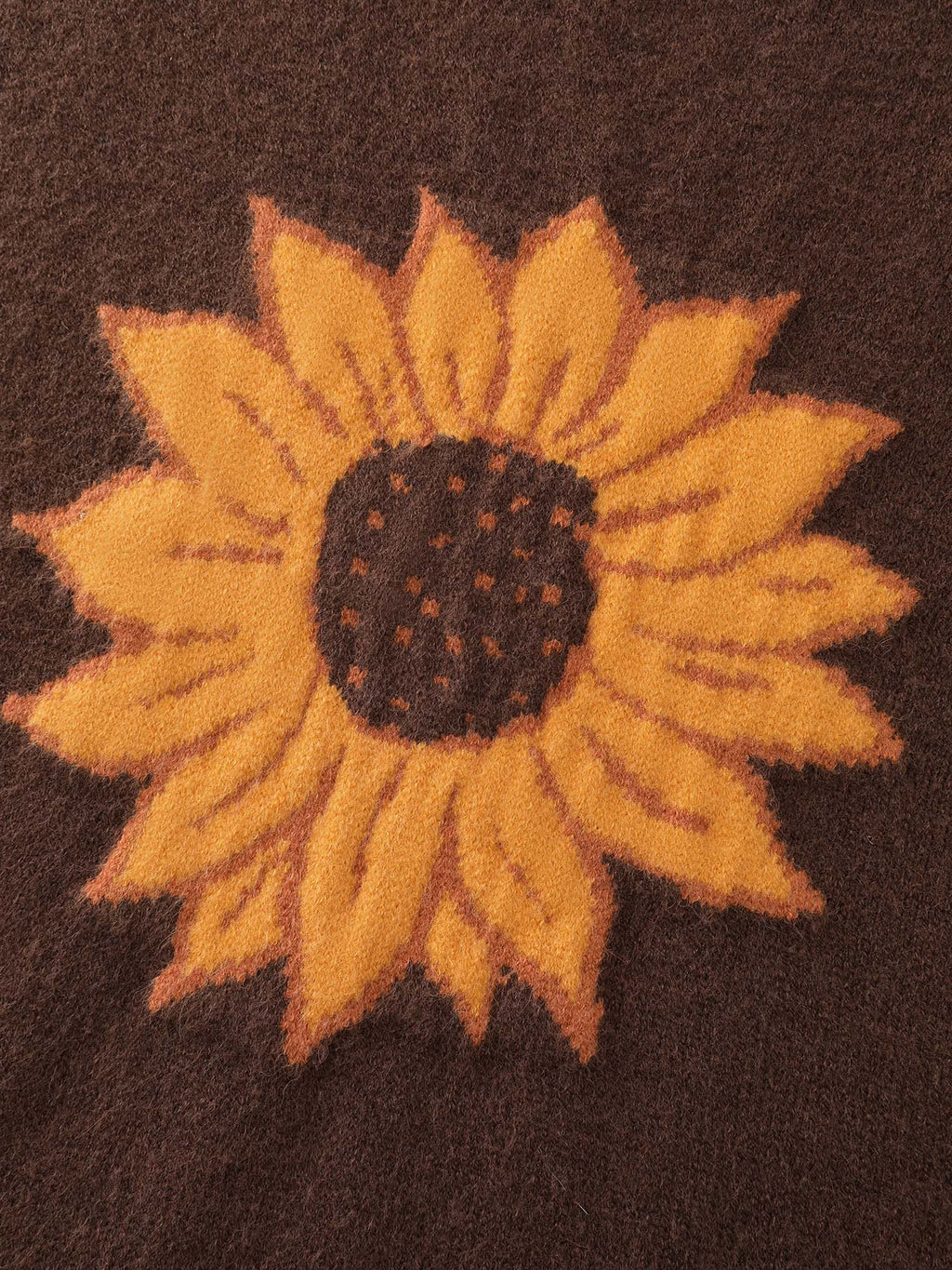 Supersoft Sunflower Pattern Round Neck Pullover