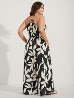 Silhouette Floral Print Sweetheart Jumpsuit