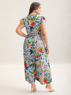 Sunkissed Floral Print Button Wide-Leg Jumpsuit