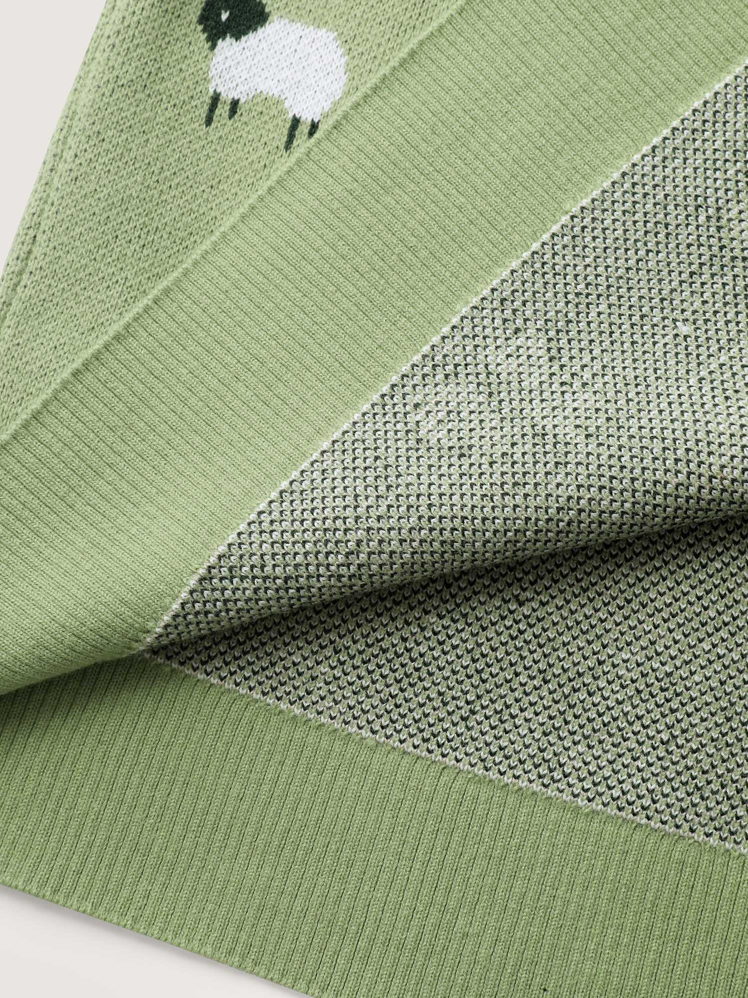 Meadow Pattern Jacquard Button Knit Cardigan