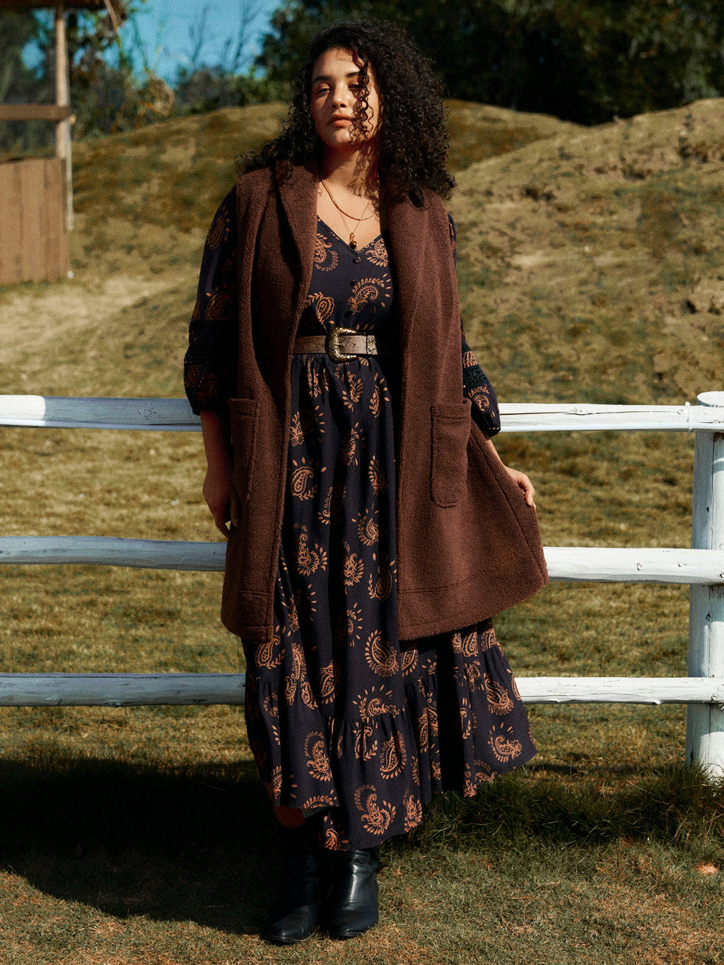 Teddy Fleece Lapel Sleeveless Vest