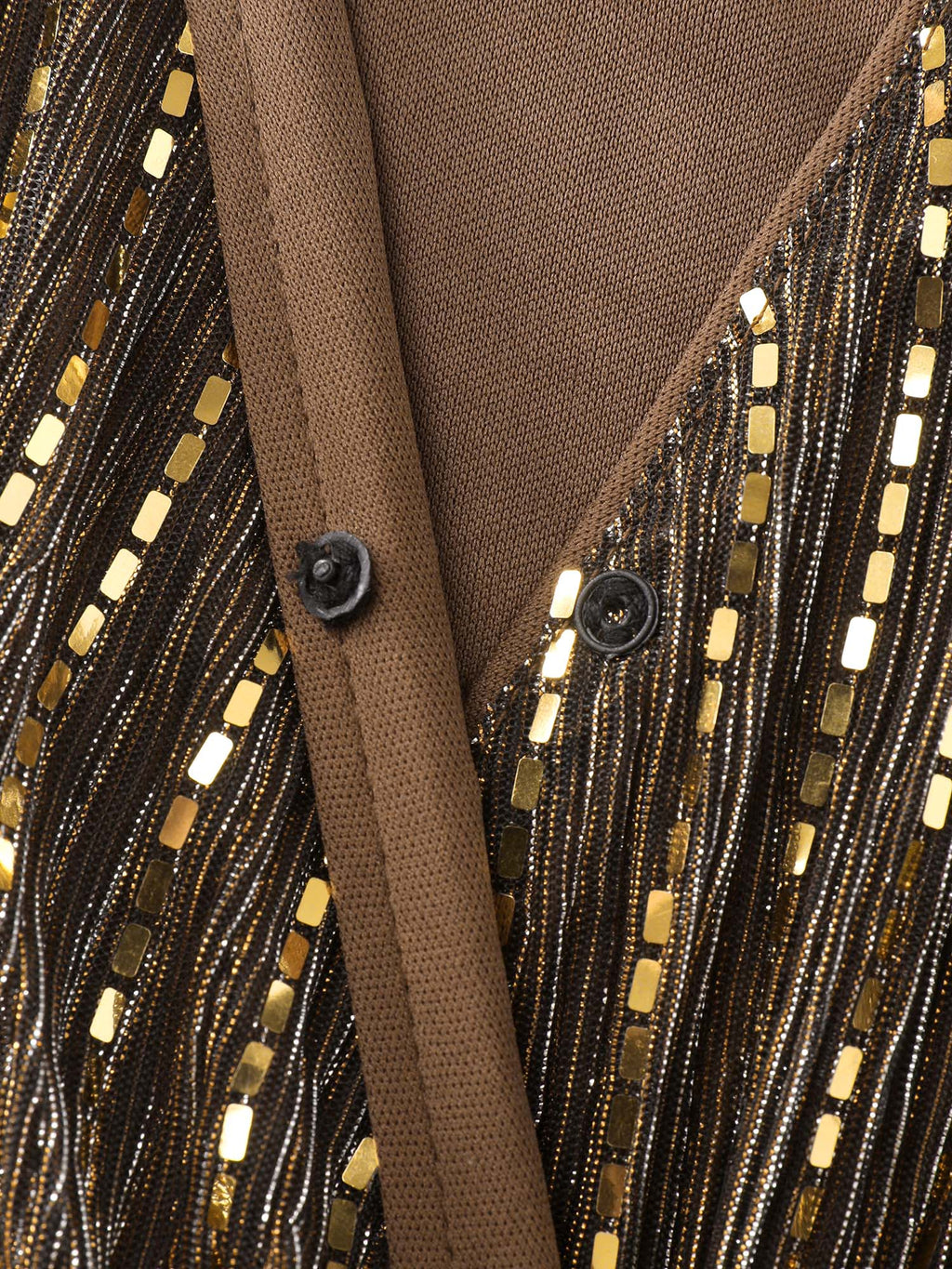 Glitter Surplice Neck Knee Dress