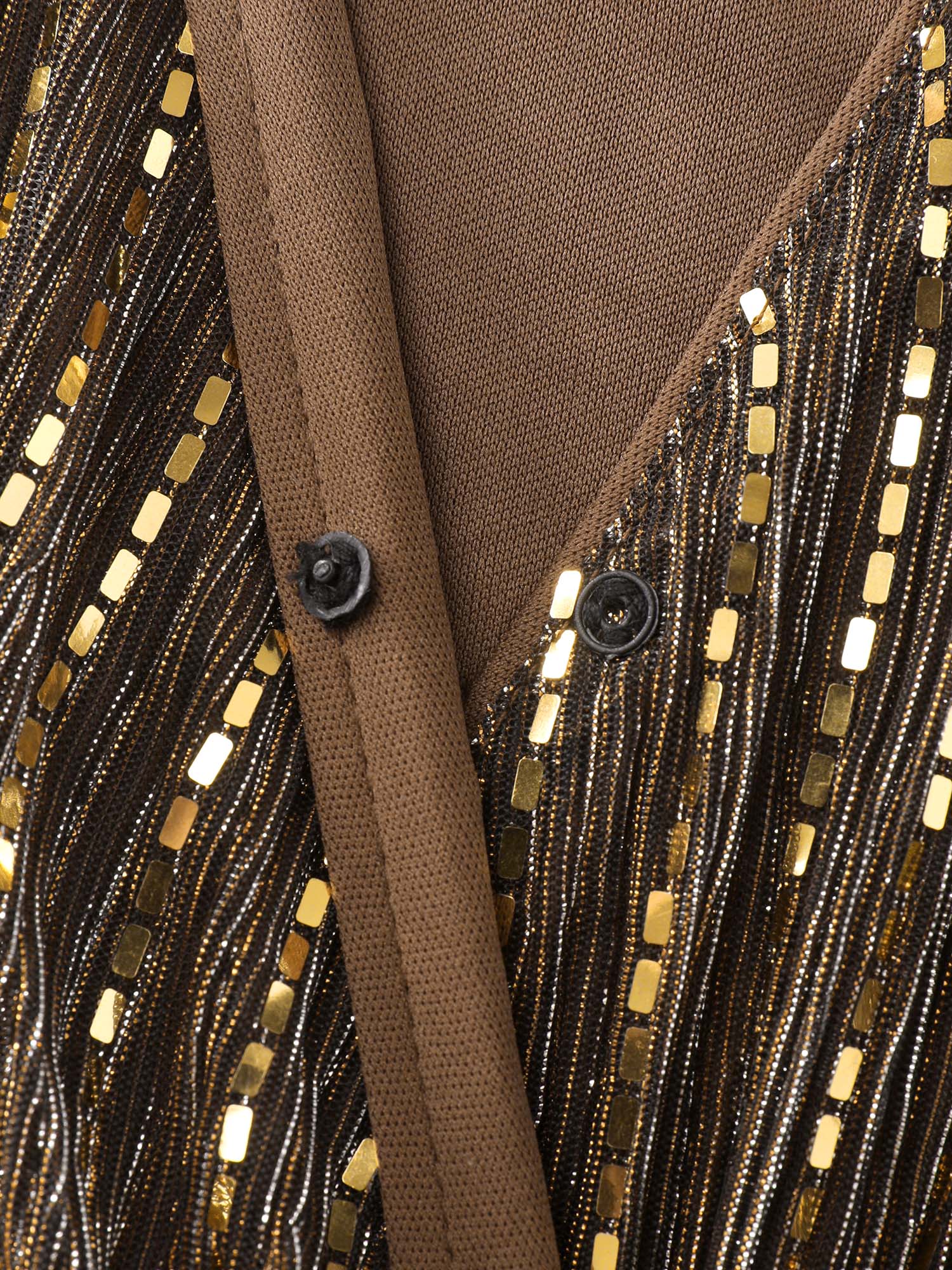 Glitter Surplice Neck Knee Dress