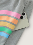 Rainbow Print Drawstring Wide-Leg Lounge Bottoms