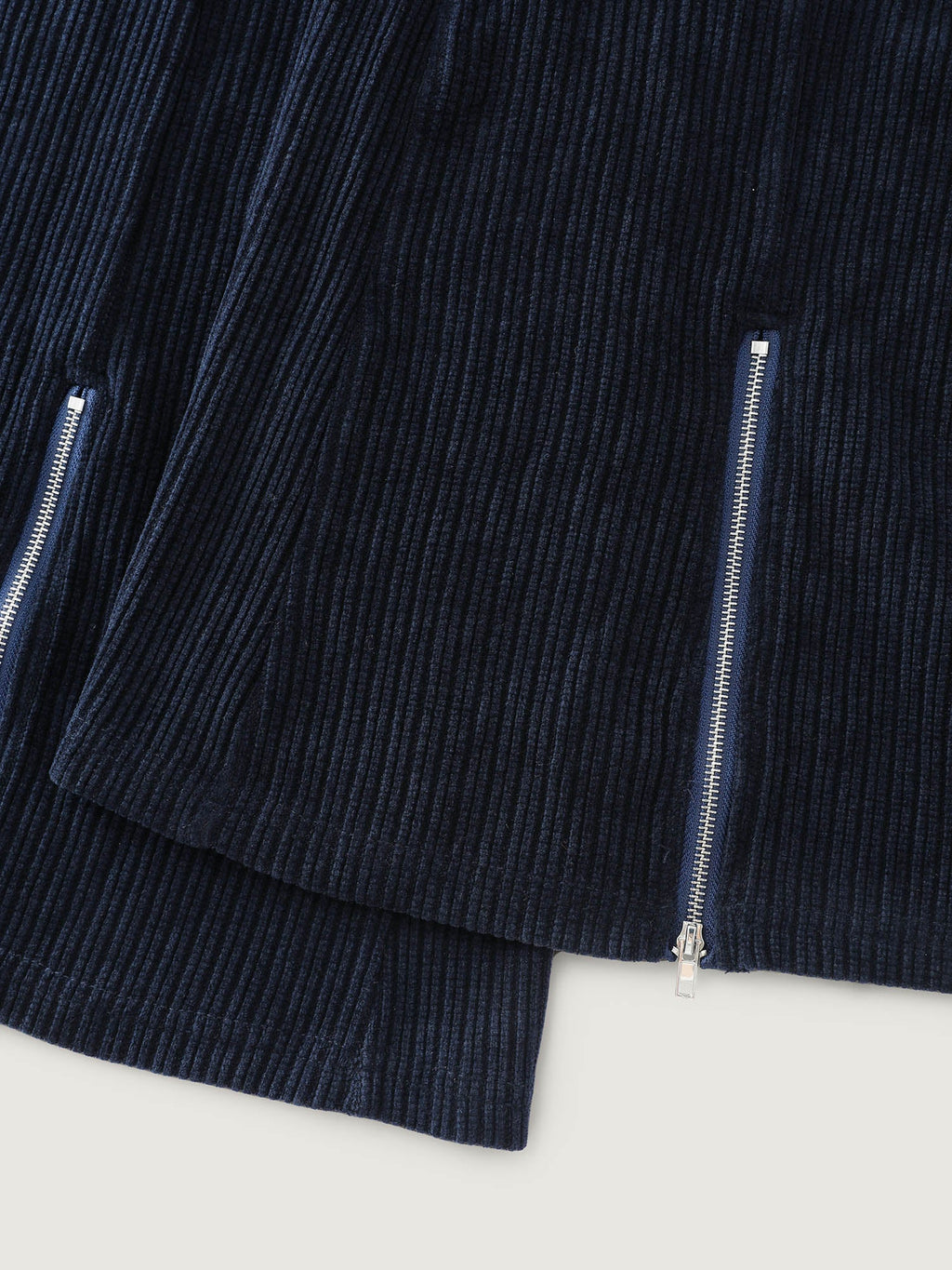 Stretchy Textured Slit Hem Zipper Detail Pants