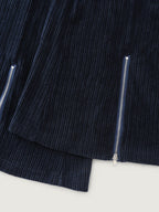 Stretchy Textured Slit Hem Zipper Detail Pants