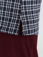 Plaid Pattern Button-Down Blouse