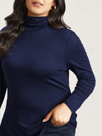 Supersoft Essentials Solid Funnel Neck Knit T-shirt