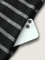 Supersoft Stripe Hooded Zipper Pockets Knit Cardigan