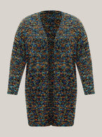 Color Textured Open Front Cardigan
