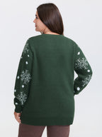 Deer Snowflake Pattern Jacquard Pullover