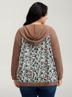 Floral Print Color Contrast Jacket