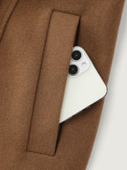 Detachable Fur Belted Cinched-Waist Coat