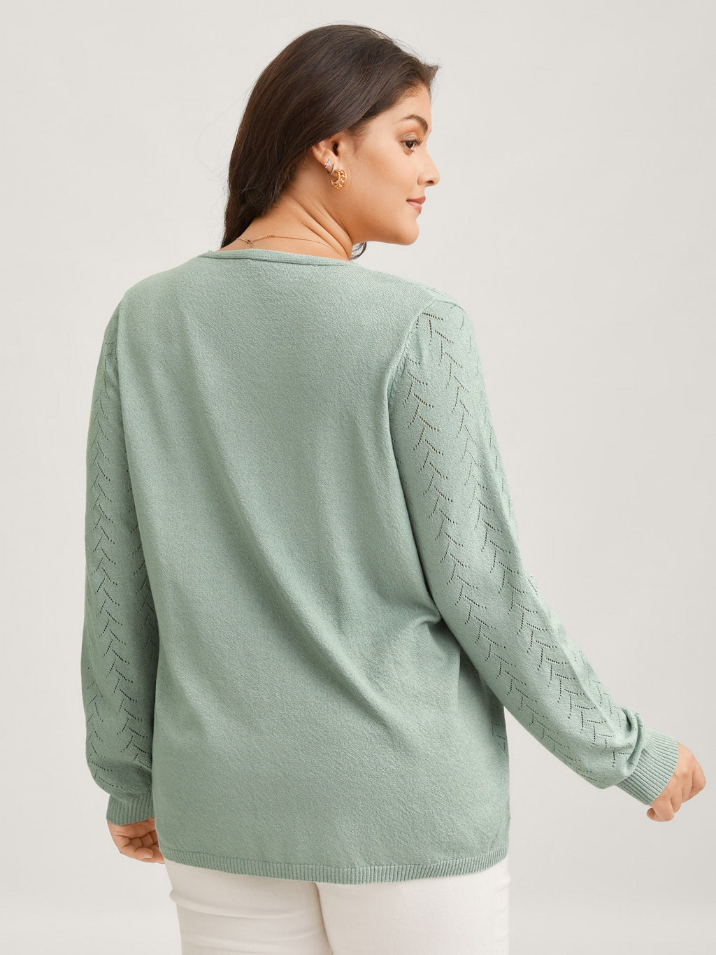 Texture V Neck Lightweight Pullover