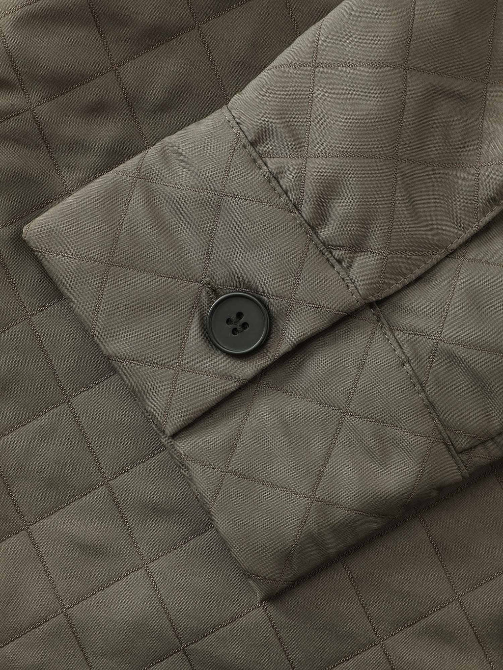 Quilted Button-Front Solid Coat