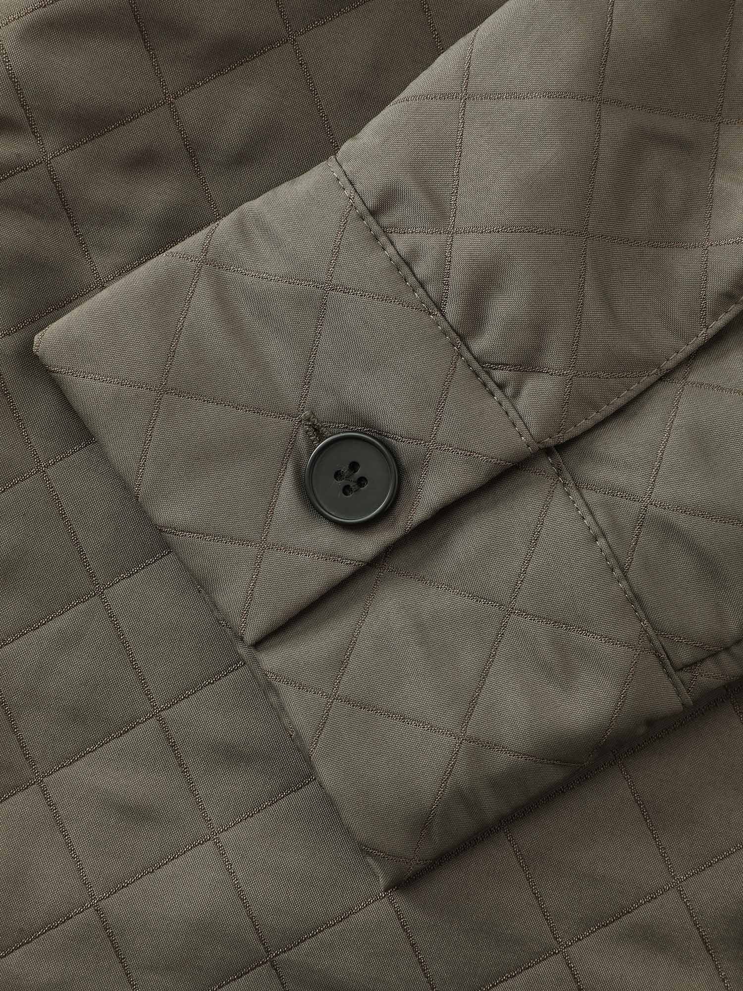 Quilted Button-Front Solid Coat