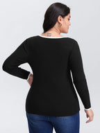 Square Neck Bowknot Fitted Pullover