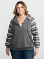Supersoft Stripe Contrast Stretchy Hoodie Jacket