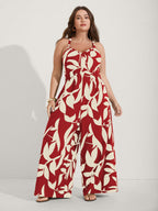 Silhouette Floral Print Sweetheart Jumpsuit